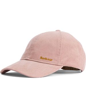 Barbour Oakley Corduroy Baseball Cap - Pink
