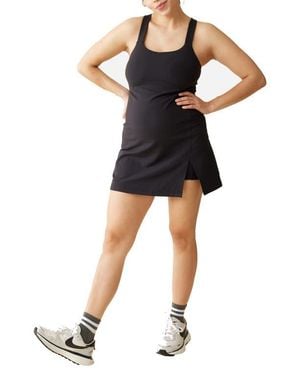 Ingrid & Isabel Square Neck Active Maternity/Nursing Dress - Black