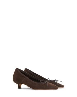 Mansur Gavriel Ballerina Kitten Heel Pump - Brown