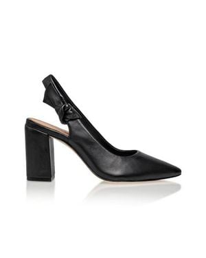 Joan Oloff Shoes Daphne Leather Slingback Pump - Black