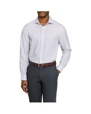 W.r.k. Slim Fit Duo Geo Print Performance Dress Shirt - Gray