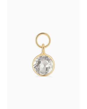 Oradina 14K Vivid Single Hoop Charm - White