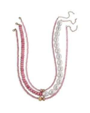 MacRae & Co Ann Set Of 3 Necklaces - Pink