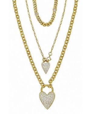 LA MENO Golden Love Pendant Necklace - White