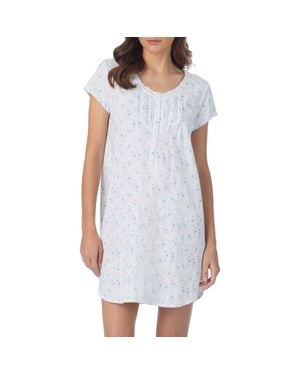 Eileen West Cotton Jersey Short Nightgown - Gray