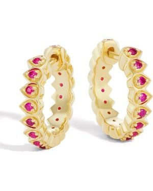 Orly Marcel Mandala Petal Ruby Huggie Hoop Earrings - Metallic