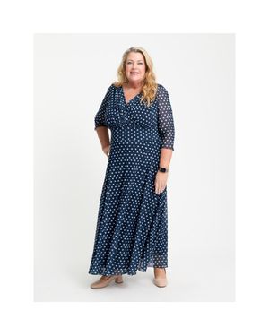 Scarlett & Jo Curvy Petite Verity Print Maxi Gown - Blue