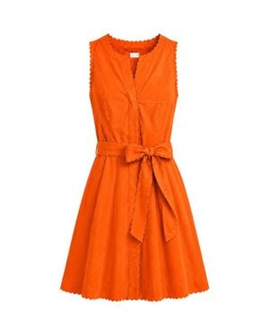 Cartolina Nantucket Hadley Cotton Poplin Romper - Orange