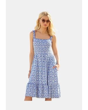 Joe Browns Square Neck Jersey Dress - Blue