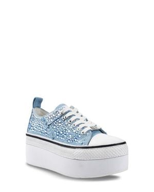 Zigi Embellished Platform Sneakers - Blue