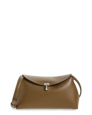 TOTEME Palmellata T-Lock Leather Clutch Crossbody - Brown