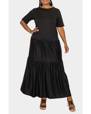 L I V D Jourdan Tiered Maxi Dress - Black
