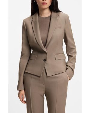 BOSS Jia Single Button Blazer - Brown