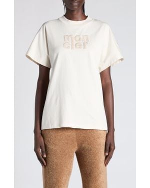 Moncler Logo Patch Cotton T-Shirt - White