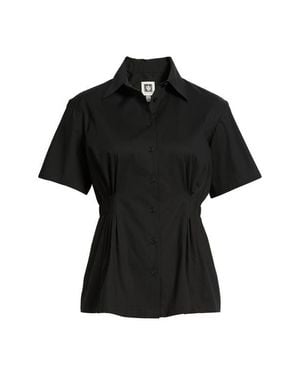 Anne Klein Pleated Waist Shirt - Black
