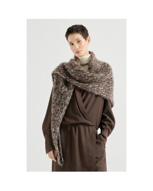 Brunello Cucinelli Mohair Knit Shawl - Brown