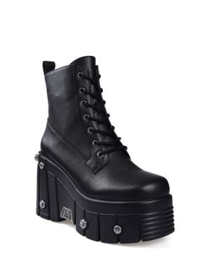 Zigi Nefeli Wedge Combat Boot - Black
