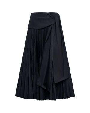 Maison Common Taffeta Skirt With Bow Tie - Blue