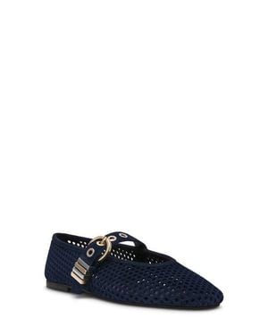 Steve Madden Lela Perforated Mary Jane Flat - Blue