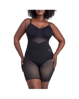 Honeylove Low Back Mid Thigh Bodysuit - Black