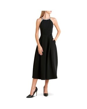 FREEMARKET Rhinestone Sleeveless Midi Dress - Black