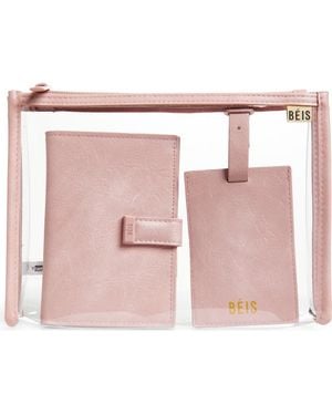 BEIS The Passport Holder & Luggage Tag Set - Pink