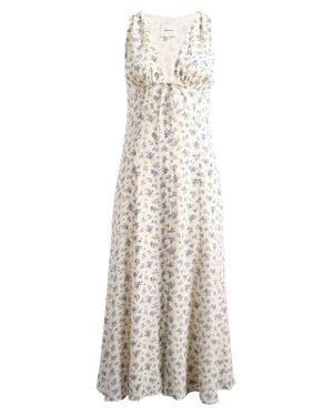 Reformation Ceara Plunge Neck Midi Dress - Natural
