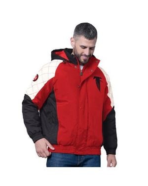 Starter Atlanta Falcons Oxford Crinkle Full-Snap Hoodie Jacket - Red