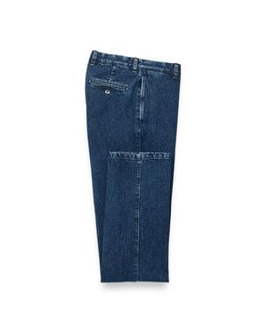 Paul Fredrick Denim Flat Front Pants - Blue