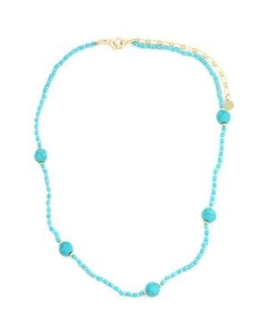 Panacea Beaded Strand Necklace - Blue