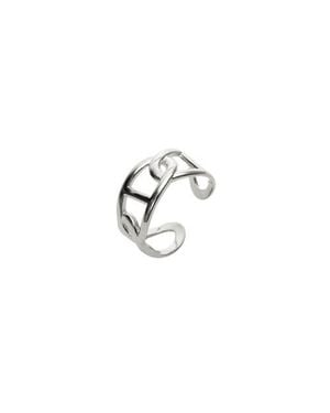 Spero London Large Chain Ring Sterling - Metallic
