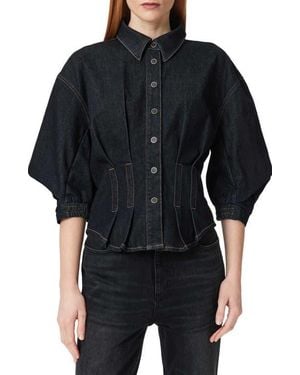 AllSaints Nancy Cotton Blend Stretch Denim Shirt - Black