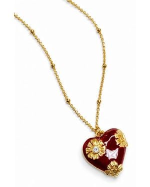 LA MENO Heart Pendant Necklace - White
