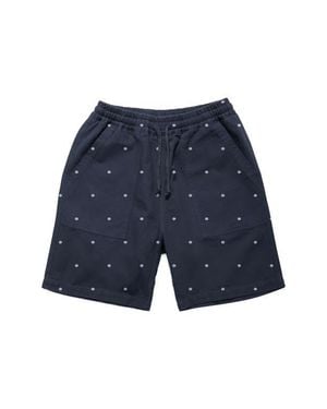 Service Works Polka Dot Cotton Poplin Drawstring Chef Shorts - Blue