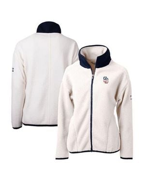 Cutter & Buck San Diego Padres Americana Logo Cascade Eco Sherpa Full-Zip Fleece Jacket - White
