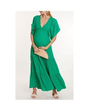 Cache Coeur Claudette Maternity Maxi Dress - Green
