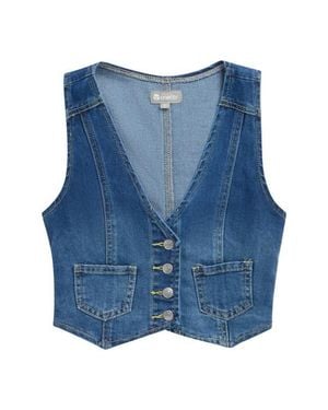 Tractr Kids' Crop Denim Vest - Blue