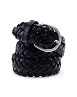 Lands' End Leather Braided Belt - Black
