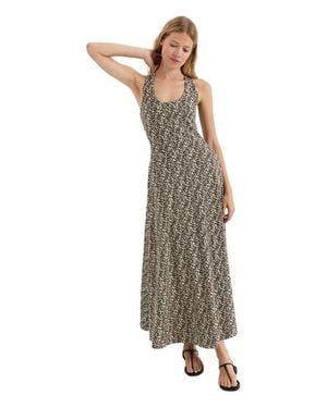Pact Fit & Flare Open Back Maxi Dress Made With Organic Cotton - Multicolor