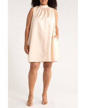 Sugarlips Keyla Satin Trapeze Dress - Natural