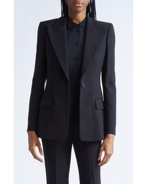 Michael Kors Georgina Stretch Pebble Crepe Blazer - Black