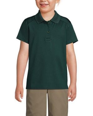 Lands' End School Uniform Girls Short Sleeve Feminine Fit Rapid Dry Polo Shirt - Green