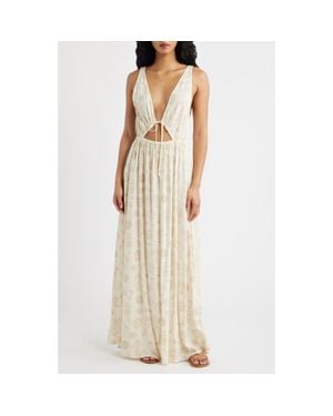 Rip Curl Catalina Island Plunge Cutout Maxi Dress - Metallic