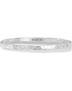 Dower & Hall 4Mm Hammered Nomad Bangle - White