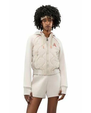 Alpenhaus Sorlin Hybrid Insulated Bomber Jacket With Removable Hood - Natural