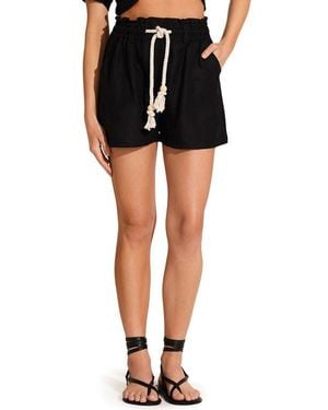 Vitamin A Avery Linen Cover-Up Shorts - Black