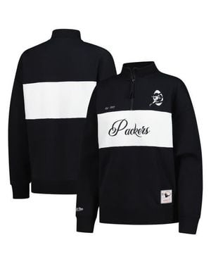 Mitchell & Ness Bay Packers Quarter-Zip Jacket - Black