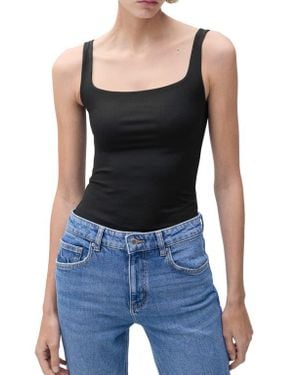 Mango Fitted Tank Bodysuit - Black