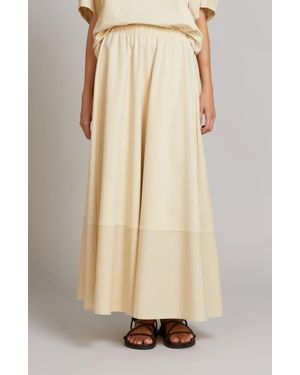 MM by Max Mara Ribes Mixed Media Maxi Skirt - Natural
