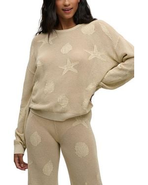Barefoot Dreams Shell Relaxed Fit Semisheer Cotton Sweater - Natural